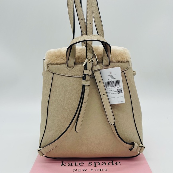 Kate Spade Leila Medium Flap Backpack Faux Shearling main image 9
